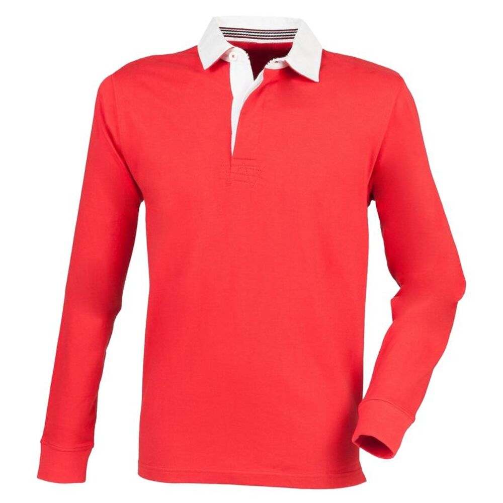 Front Row Mens  Long Sleeve Rugby Shirt/Top / Red